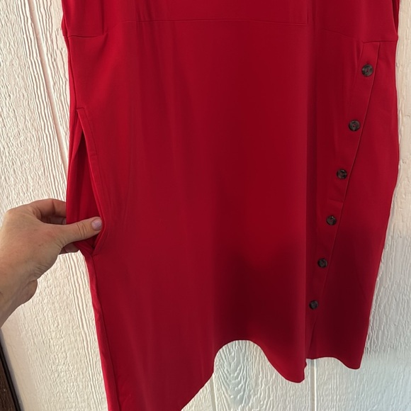 J. Jill Side-Button Shift Dress | 2X | Cherry Red - Picture 4 of 9